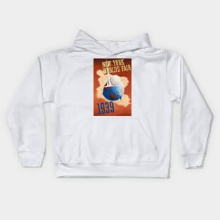 1939 New York World's Fair Poster Design Kids Hoodie